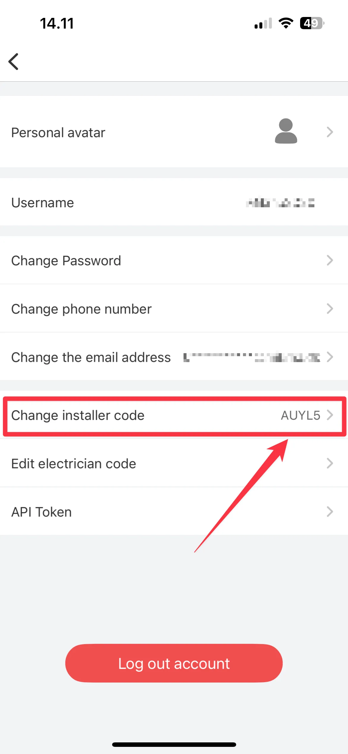 Sådan skifter du Installer ID i ShinePhone appen step 3